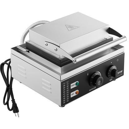 Electric Donut Maker, 1550W Commercial Donut Maker with Non-Stick Surface, 6 Holes Double-Sided Heating Waffle Maker Makes 6 Donuts, Temperature 50-300℃, for Restaurant and Home Use