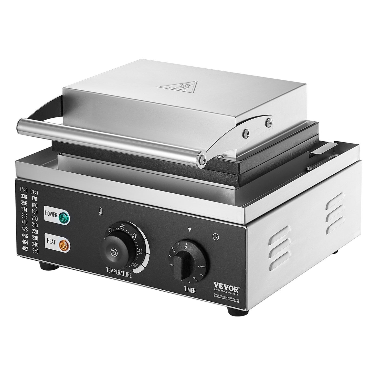 Electric Donut Maker, 1550W Commercial Donut Maker with Non-Stick Surface, 6 Holes Double-Sided Heating Waffle Maker Makes 6 Donuts, Temperature 50-300℃, for Restaurant and Home Use