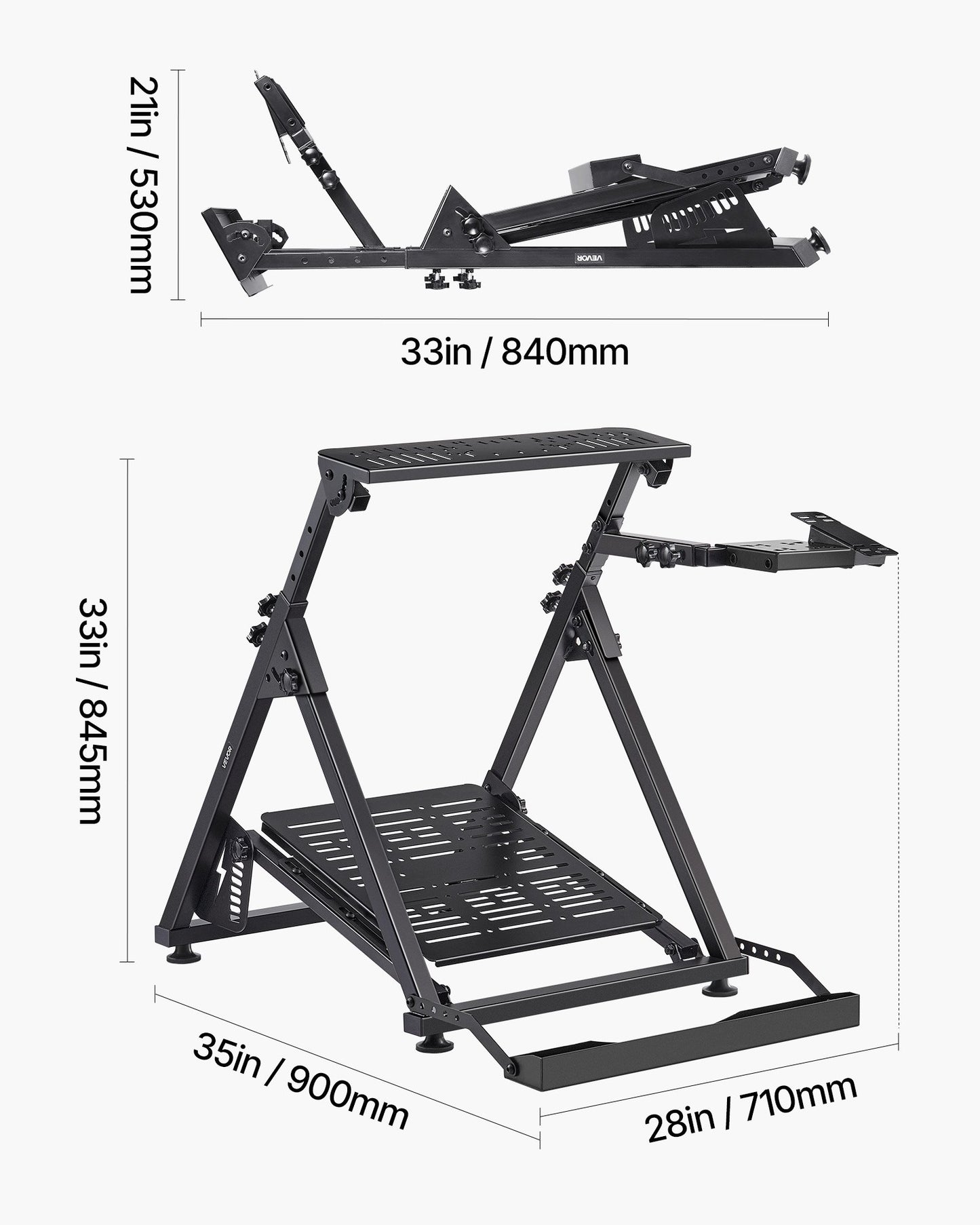Racing Wheel Stand, Adjustable & Foldable Simulator Stand for Logitech G923 G920 G29 G27, Thrustmaster T300RS TX F458 T500RS T3PA-PRO(F1/GT) Gaming Cockpit,Pedals Simulator NOT Included