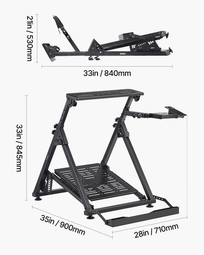 Racing Wheel Stand, Adjustable & Foldable Simulator Stand for Logitech G923 G920 G29 G27, Thrustmaster T300RS TX F458 T500RS T3PA-PRO(F1/GT) Gaming Cockpit,Pedals Simulator NOT Included