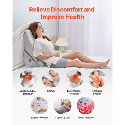 orthopädisches Bettkeilkissen verstellbar waschbar für Rücken- und Nackenschlaf | EU