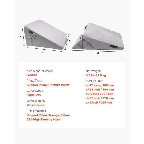 orthopädisches Bettkeilkissen verstellbar waschbar für Rücken- und Nackenschlaf | EU