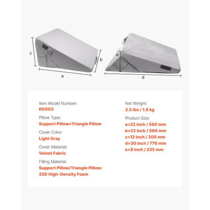 orthopädisches Bettkeilkissen verstellbar waschbar für Rücken- und Nackenschlaf | EU