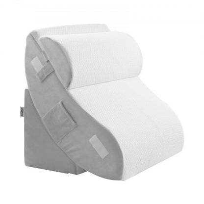 orthopädisches Bettkissen mit Keil, 4-teilig, verstellbar für Rücken, Beine, Nacken, GERD-Schlaf | EU