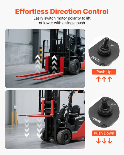 Toggle Switch, 6 Pin Momentary Polarity Reversing Toggle Switch (ON)-Off-(ON) DC 12V/30A AC 250V/15A - with Up Down Mounting Panel & Waterproof Boot Cap for Auto Car Marine Boat