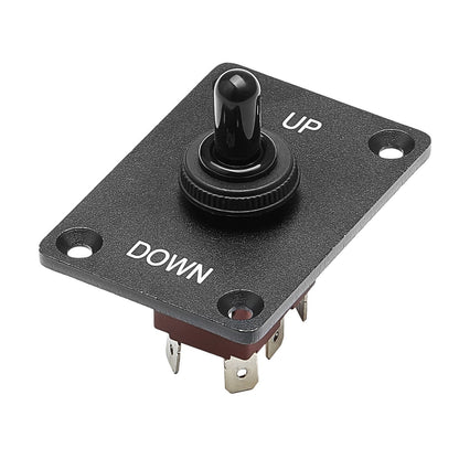 Toggle Switch, 6 Pin Momentary Polarity Reversing Toggle Switch (ON)-Off-(ON) DC 12V/30A AC 250V/15A - with Up Down Mounting Panel & Waterproof Boot Cap for Auto Car Marine Boat