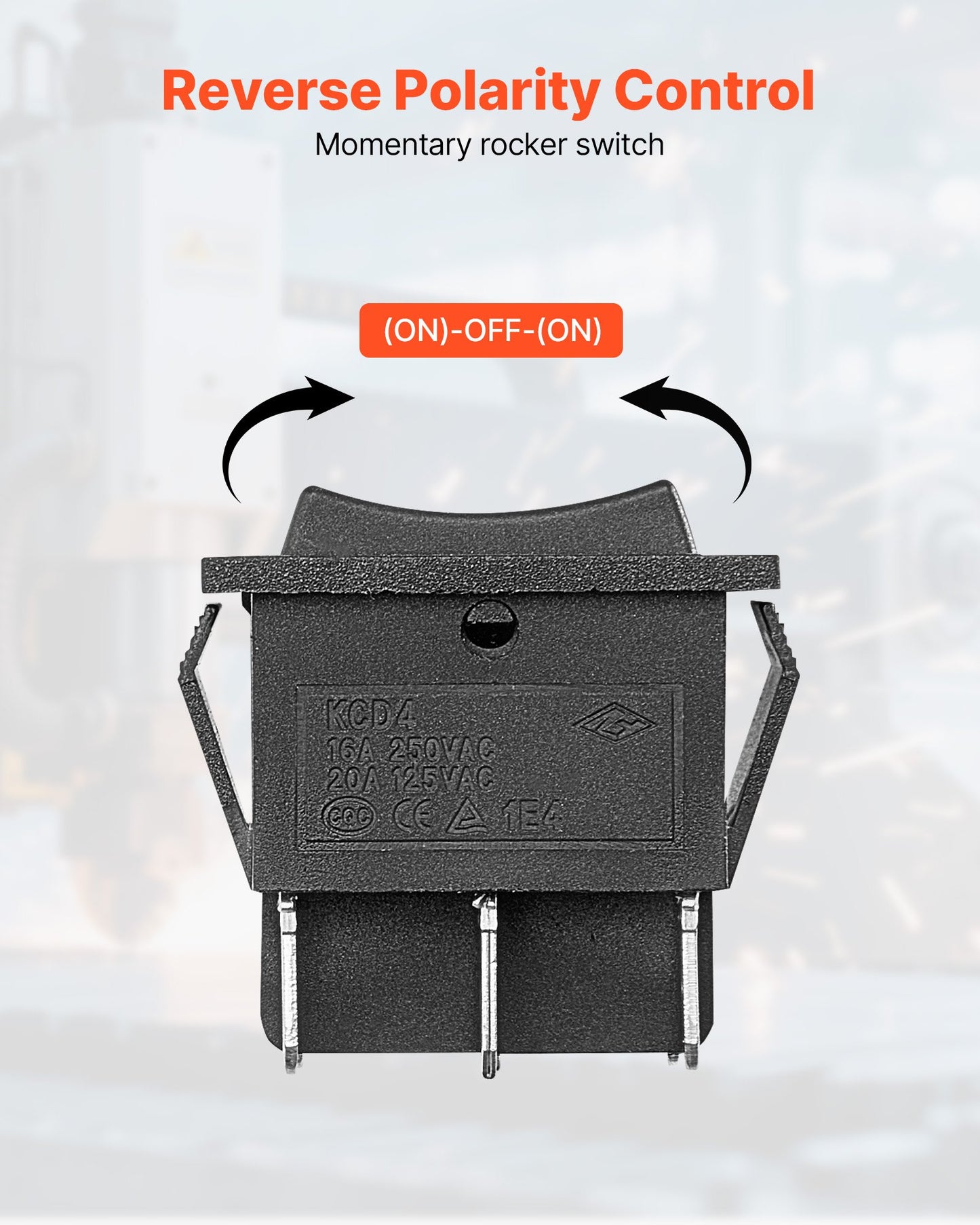 Rocker Switch, 6 Pin Momentary DPDT Rocker Switch, 3-Position (ON)-Off-(ON) Polarity Reversing Switch AC 250V/16A 125V/ 20A for Auto Car Boat Household Appliances