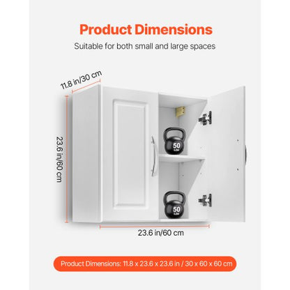 63 cm wall cabinet for laundry room, 2-tier kitchen cabinet with 2 doors | EU