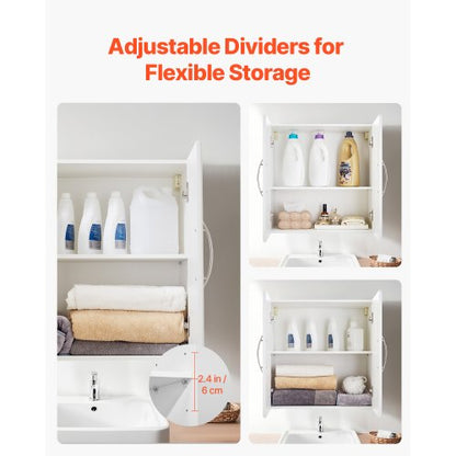 63 cm wall cabinet for laundry room, 2-tier kitchen cabinet with 2 doors | EU