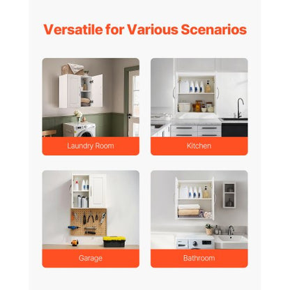 63 cm wall cabinet for laundry room, 2-tier kitchen cabinet with 2 doors | EU