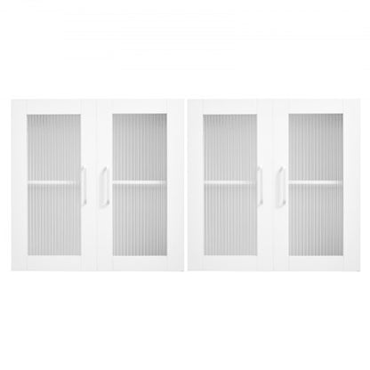 Wandschrank für Waschküche, Küchenschrank mit 2 Böden und 4 Türen, 2er-Set | EU