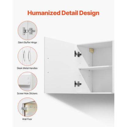 54 inch wall cabinet for laundry room, 2-tier 3-door kitchen cabinet, white | EU