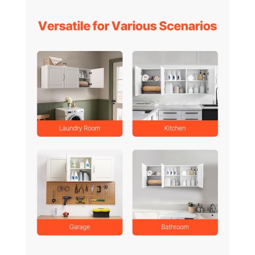 54 inch wall cabinet for laundry room, 2-tier 3-door kitchen cabinet, white | EU