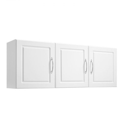 54 inch wall cabinet for laundry room, 2-tier 3-door kitchen cabinet, white | EU