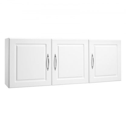 54 inch wall cabinet for laundry room, 2-tier 3-door kitchen cabinet, white | EU