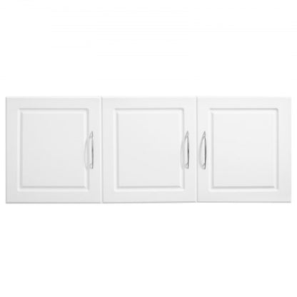 54 inch wall cabinet for laundry room, 2-tier 3-door kitchen cabinet, white | EU