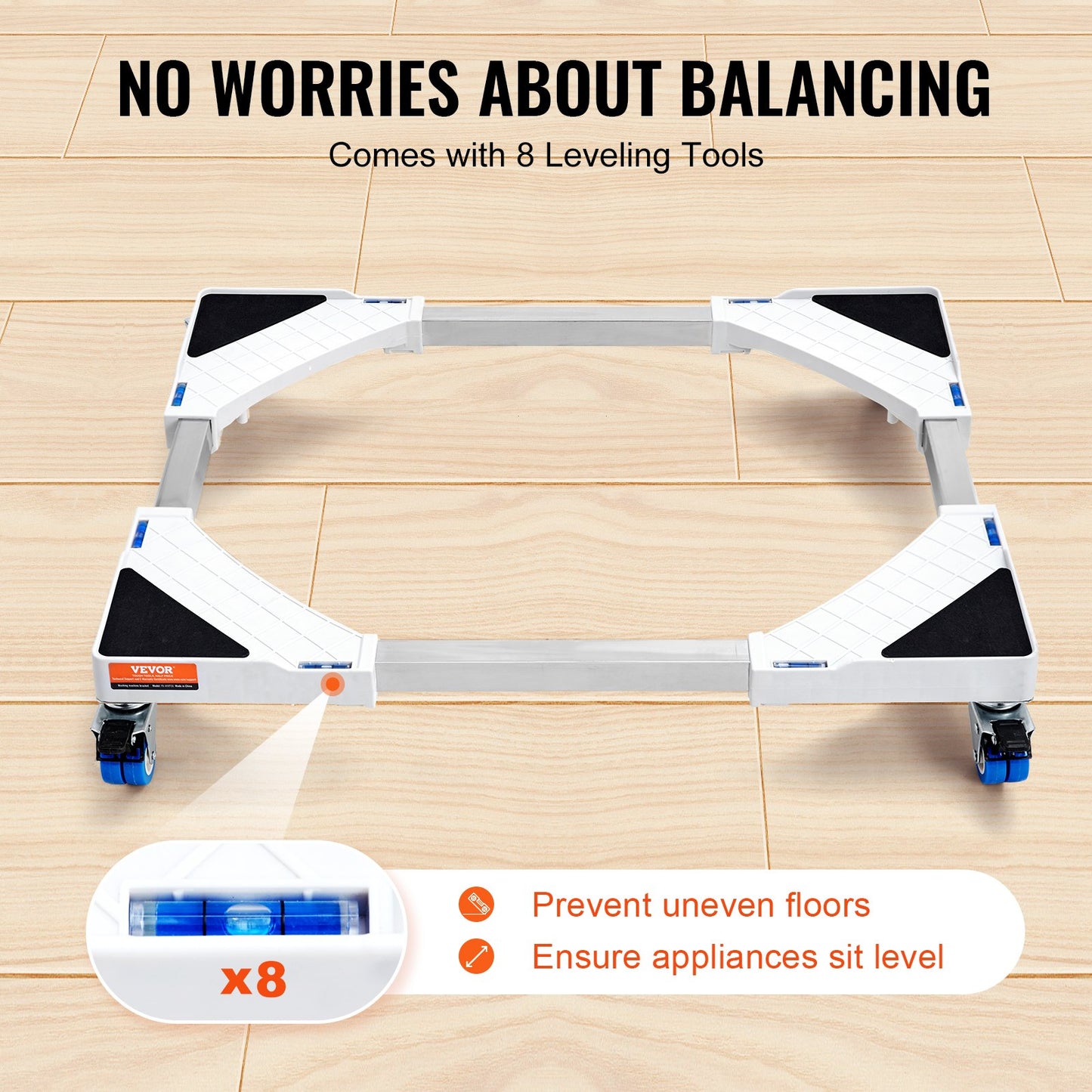 Mini Kylskåpsställ Universal Tvättställ, justerbart Kylskåpsställ med släta hjul, Tvättmaskinssockel Multifunktionell bas för tvättmaskin och torktumlare, 381-615 mm bred utbyggbar