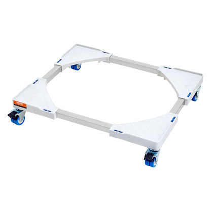 Mini Kylskåpsställ Universal Tvättställ, justerbart Kylskåpsställ med släta hjul, Tvättmaskinssockel Multifunktionell bas för tvättmaskin och torktumlare, 381-615 mm bred utbyggbar