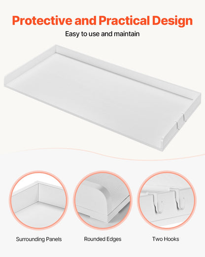 Washer Dryer Countertop, 54" x 27" Wooden Washer and Dryer Countertop, Water-Resistant Laundry Machine Topper Cover with Anti-Slip Pads, for Laundry Room Organization and Storage, White