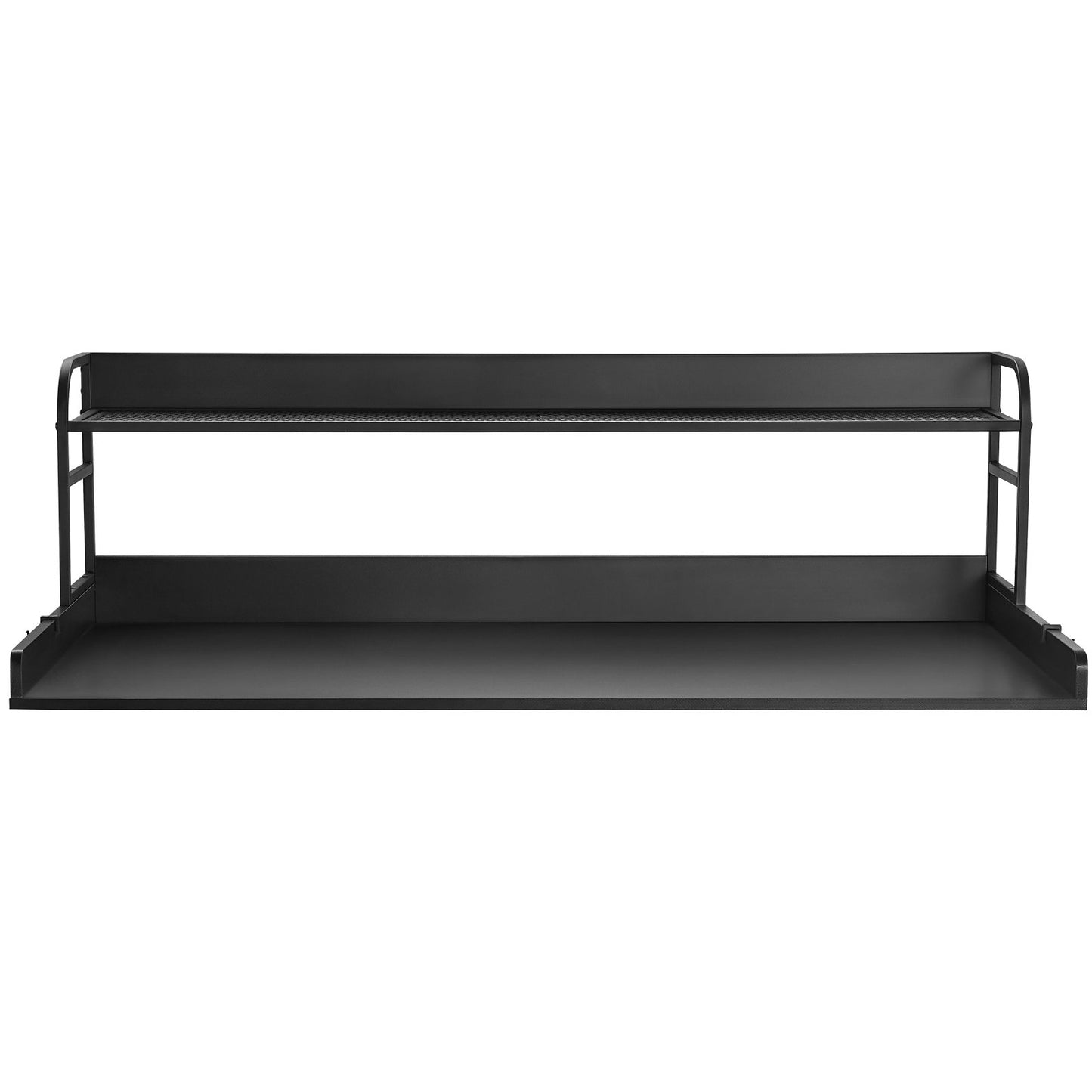 Washer Dryer Countertop with 2-Tier Shelf, 54" x 27" Wooden Washer and Dryer Countertop with Anti-Slip Pads, Water-Resistant Laundry Topper Cover for Laundry Room Organization and Storage, Black