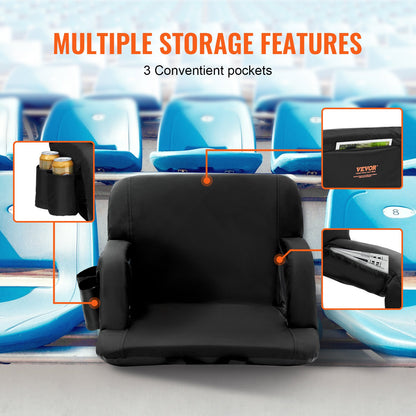 2-pack Ryggstöd Stadiumsits Bred Bärbar, lutande Bleacher-stol