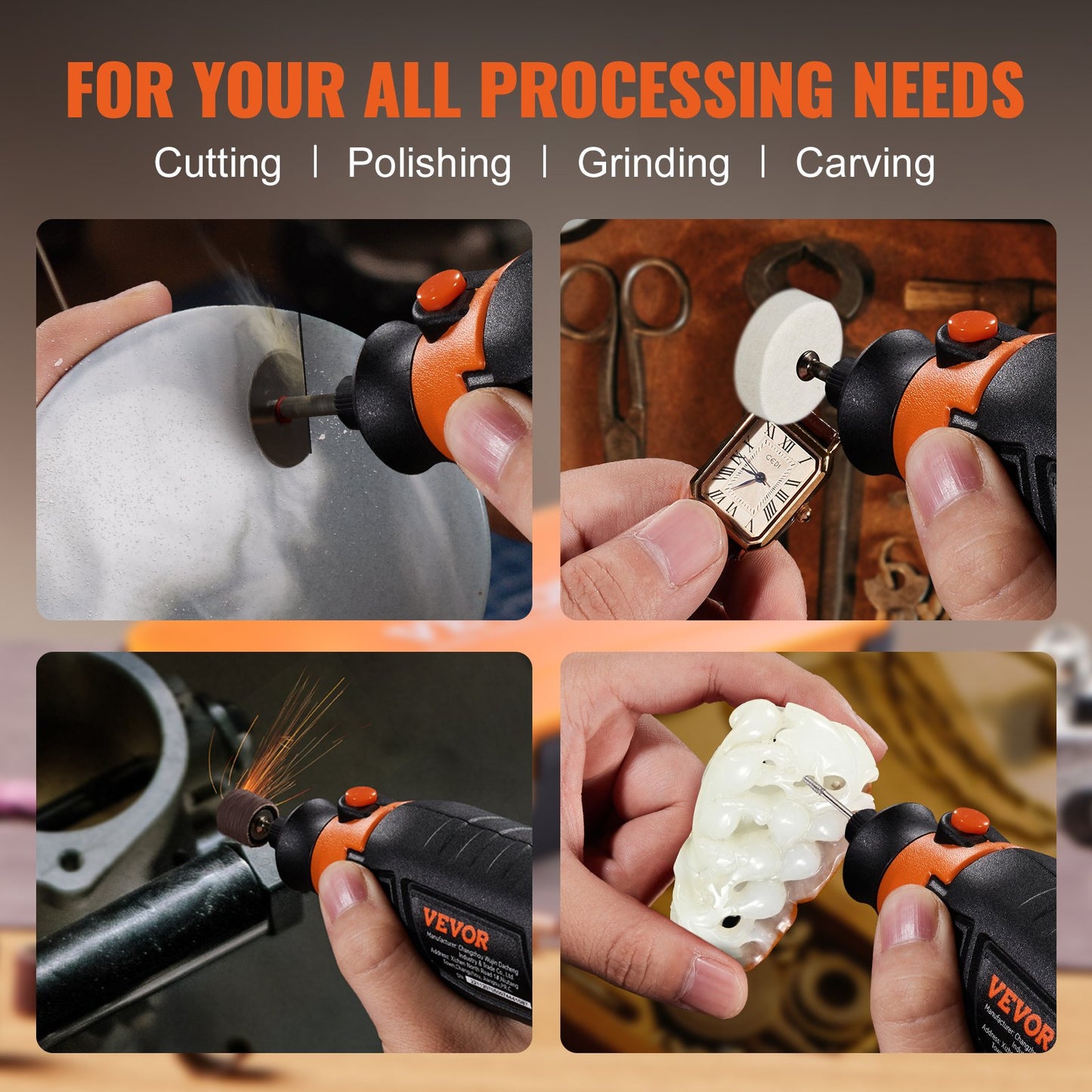 Roterande verktygstillbehörssats 357PCS, 1/8" diameter skaft Power roterande verktygstillbehörsset, universell montering Elektriska verktygstillbehör för snidning, slipning, skärning, borrning, rengöring, slipning