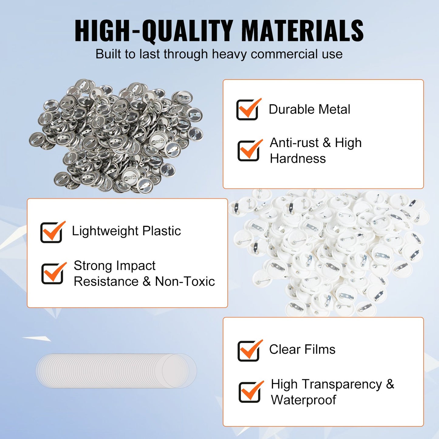 1" 25 mm Button Badge Delar Tillbehör för Button Maker Machine 500 set