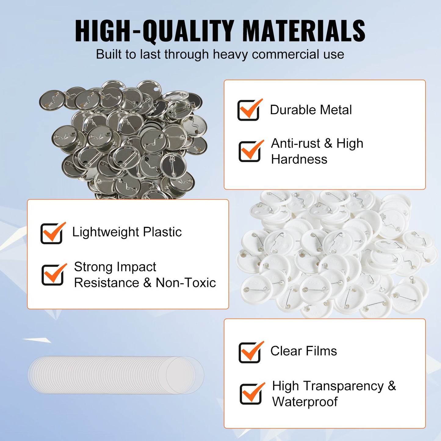 1.25" 32mm Button Badge Parts Accessories for Button Maker Machine 500 sets