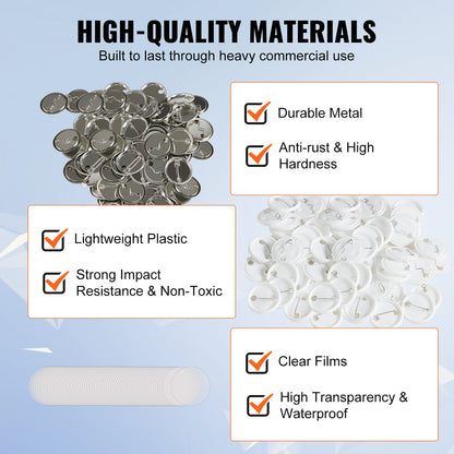 1.25" 32mm Button Badge Parts Accessories for Button Maker Machine 500 sets