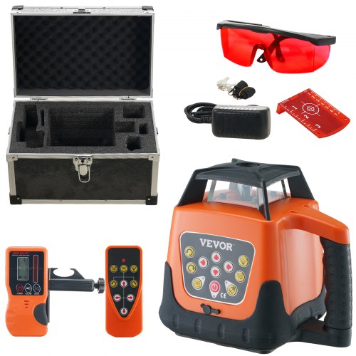 Laser Level, 1650ft, 360 Degree Self Leveling Red Cross Line Laser, 5 Rotation Speeds & 4 Scanning Angles Adjustment, IP66 Waterproof Remote Control Manual Self-leveling Mode, Battery Included