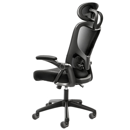 Office Chair with Adjustable Lumbar Support, High Back Ergonomic Desk Chair with Adjustable Headrest, Ergonomic Office Chair Backrest with 2D Armrest, Computer Chair for Home, Office