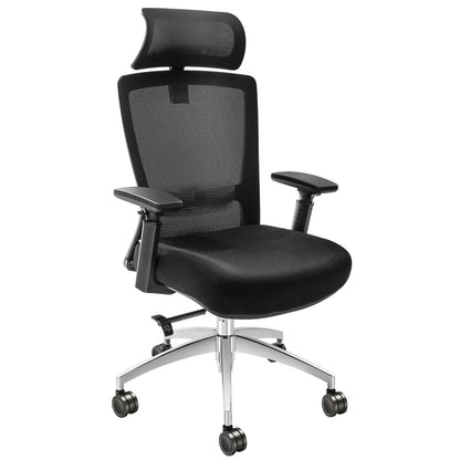Ergonomic office chair with sliding seat, desk chair with mesh seat, angle and height adjustable home office chair with back and lumbar support, swivel computer chair