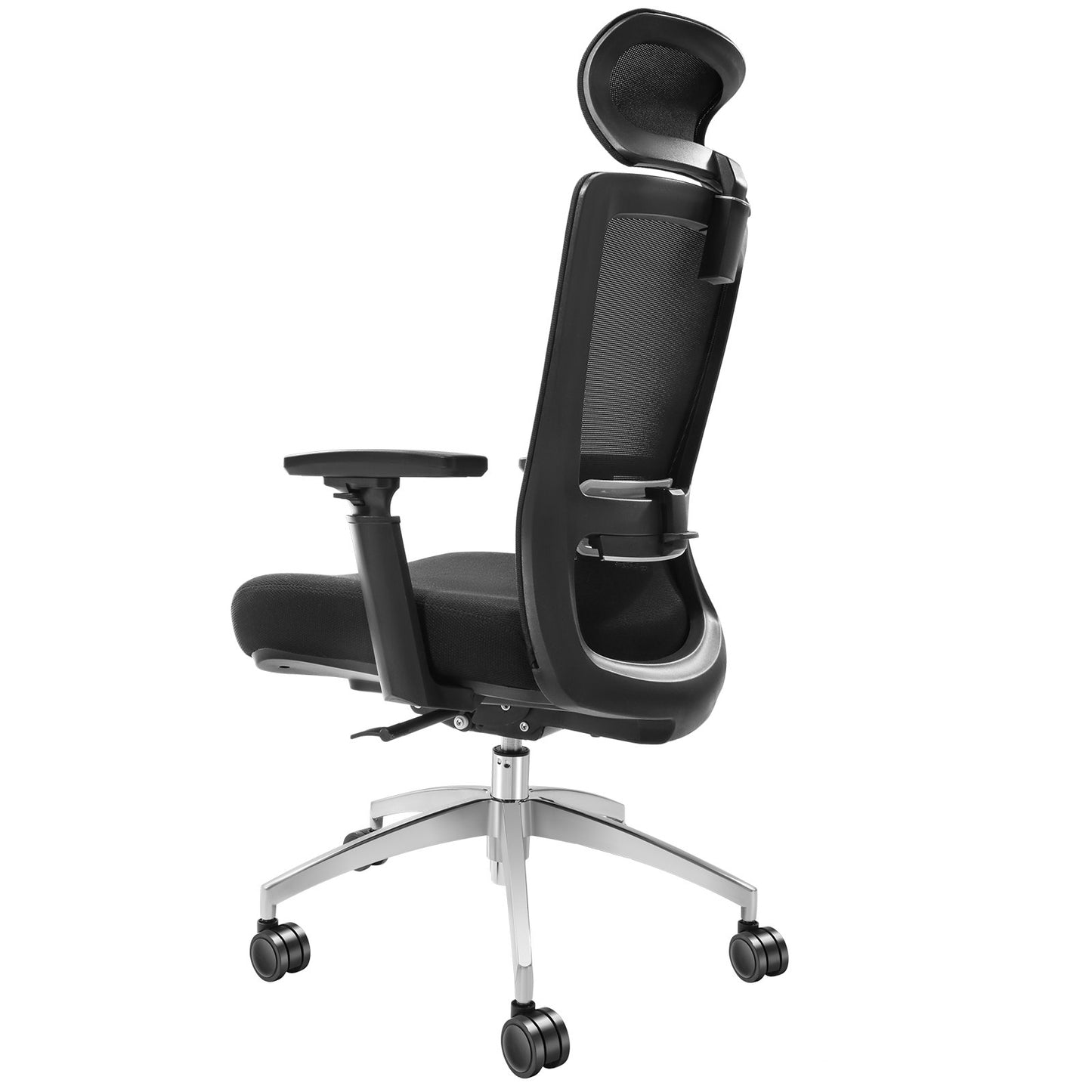 Ergonomic office chair with sliding seat, desk chair with mesh seat, angle and height adjustable home office chair with back and lumbar support, swivel computer chair