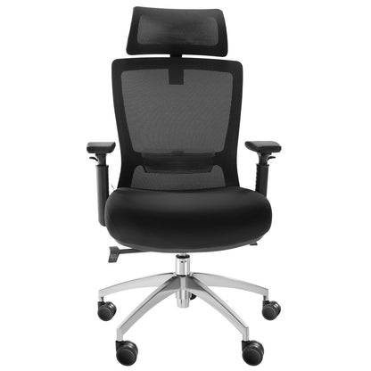 Ergonomic office chair with sliding seat, desk chair with mesh seat, angle and height adjustable home office chair with back and lumbar support, swivel computer chair