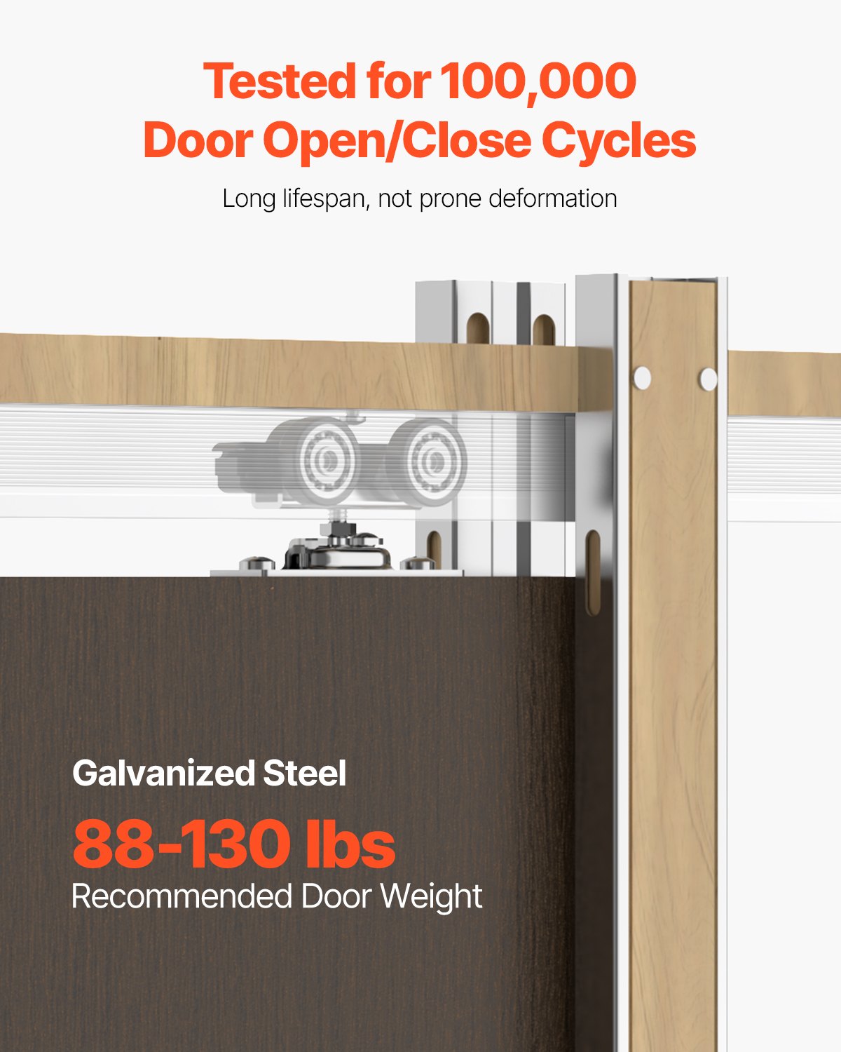 Pocket Door Frame Kit, for 24-36 in Wide 80 in High Door, Pocket Door Kit with Two-Way Soft Close Mechanism, Slide Smoothly Quietly, Easy to Install, Wood and Galvanized Steel, for Living Room