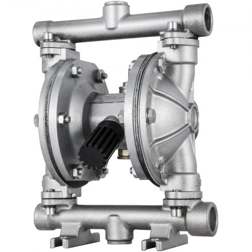 Air-Operated Double Diaphragm Pump, 1/2 in Inlet & Outlet, Stainless Steel Body, 8.8 GPM & Max 120PSI, PTFE Diaphragm Pneumatic Transfer Pump for Petroleum, Diesel, Oil & Low Viscosity Fluids
