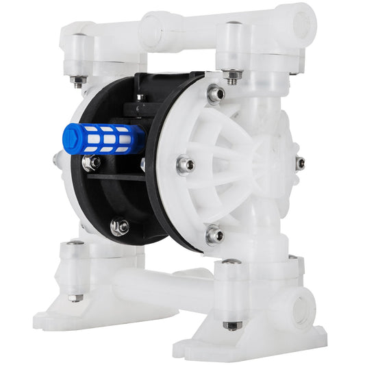 Air Dubbelmembranpump 7GPM 100PSI Polypropenmembran Vattenpump med 1/2 inlopps- och utloppsportar Luftpumpmembran 226,4ft Max Head Luftdriven membranpump med tätad kulventil