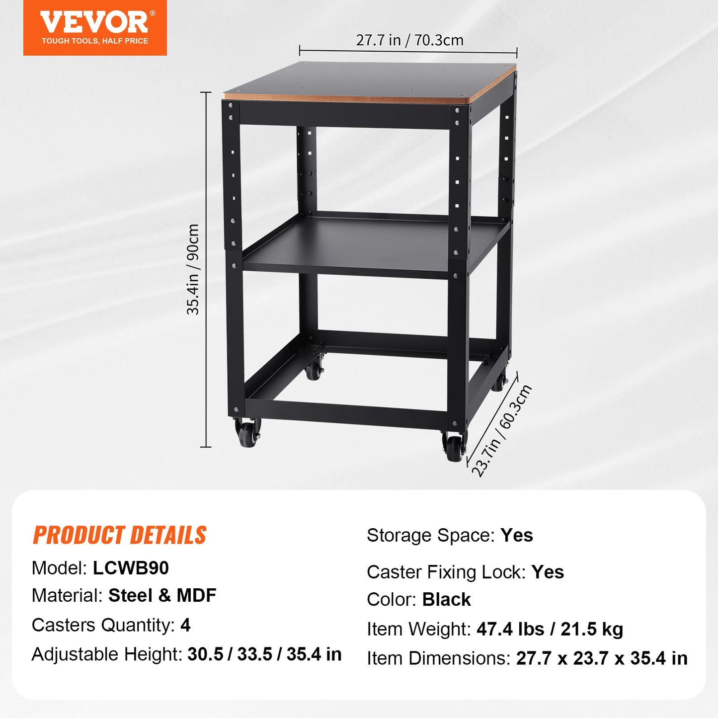 Planer Stand, 100 lbs / 45 kg heavy loads, Three-Gear Height Adjustable Thickness Planer Table,with 4 Stable Casters & Storage Space, for most planers, saws, bench-top machines, power tools