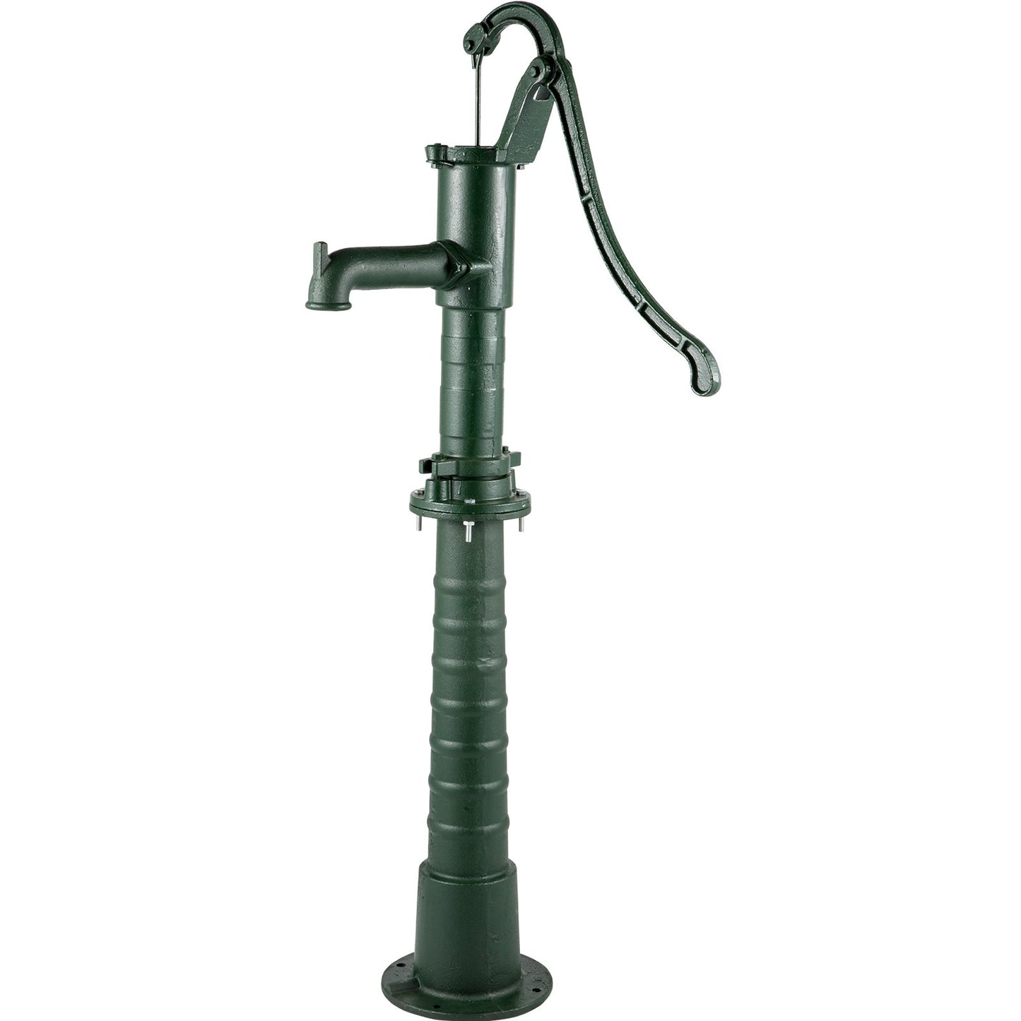 Hand Water Pump with Stand, 15.7 x 9.4 x 51.6 Inch Jug Pump and 26 Inch Pump Stand with Pre-Set 1/2" Holes for Easy Installation, Rustic Cast Iron Well Pump for Garden, Yard, Yard Irrigation, Green
