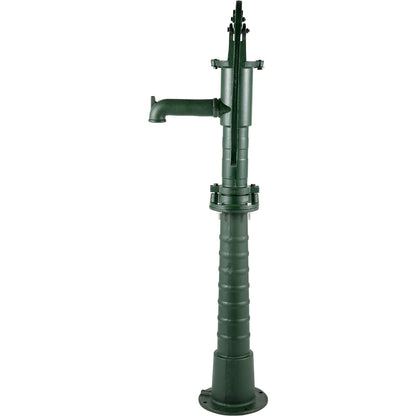 Hand Water Pump with Stand, 15.7 x 9.4 x 51.6 Inch Jug Pump and 26 Inch Pump Stand with Pre-Set 1/2" Holes for Easy Installation, Rustic Cast Iron Well Pump for Garden, Yard, Yard Irrigation, Green