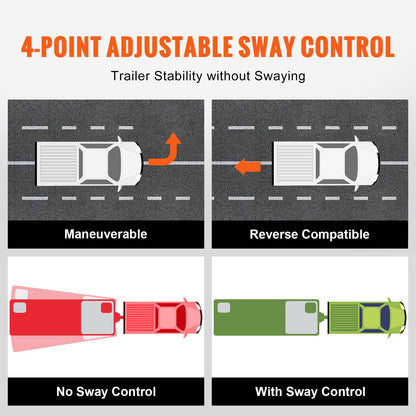 Weight Distribution Hitch, 1,500 lbs Weight Distributing Hitches Kit with Sway Control for Trailer, 2-In Solid Steel Shank, 2-5/16 in Alloy Steel Ball, Powder Coated Load Leveling Hitch, Black