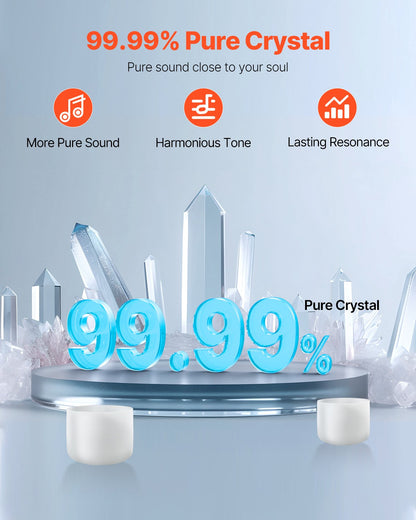 2 x Kristallklangschalen, 20,3 cm und 25,4 cm, A- und F-Noten, inkl. Tragetasche