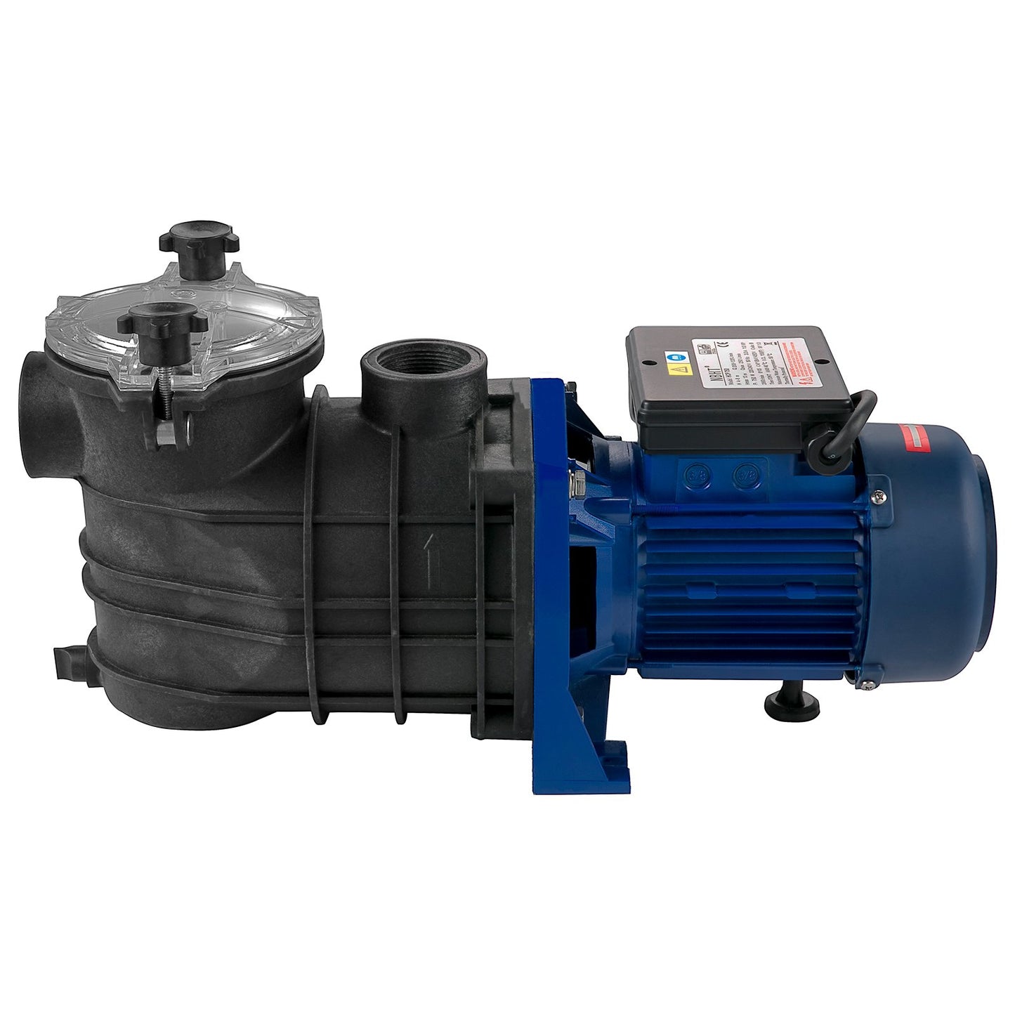 1 PS Poolpumpe, 15000 l/h 750 W Poolpumpe In-/Boden-Poolpumpe mit Siebkorb Poolpumpenmotor für sauberes Poolwasser 1,97" Einlass-/Auslass-Poolfilterpumpe mit 2 Befestigungsschläuchen
