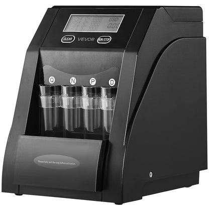 USD Coin Sorter, Coin Counter Machine for 4 Kinds of USD Coins, Coin Sorter and Wrapper Machine Holds up to 200 Coins, LCD Screen Display Coin Storage Included 4 Coin Tubes and Boxes