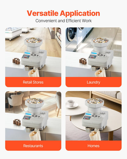 Coin Counter, Professional Coin Sorter with LED Display Holds up to 11000 Coins, Automatic Coin Sorter and Wrapper Machine for All Coins, Suitable for International Coins and Tokens