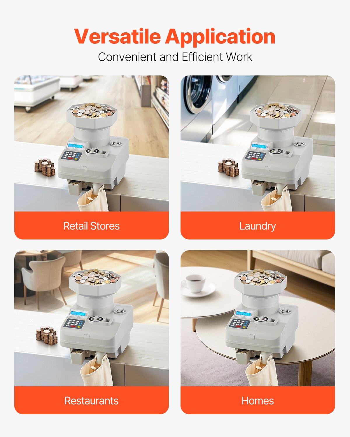 Mynträknare Professionell myntsorterare LED-skärm Rymmer upp till 11000 mynt