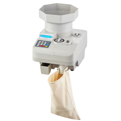 Mynträknare Professionell myntsorterare LED-skärm Rymmer upp till 11000 mynt