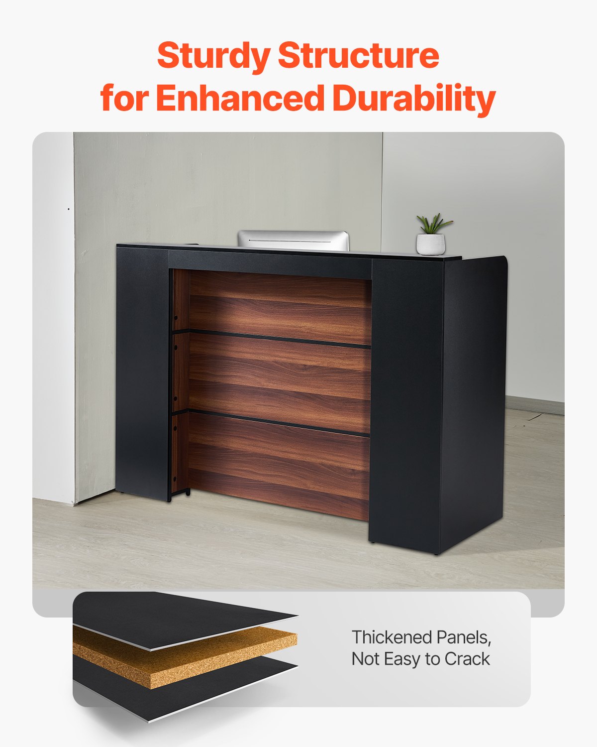 Receptionsdisk rektangulärt främre bänkbord 62,99 i salongskontorsbord