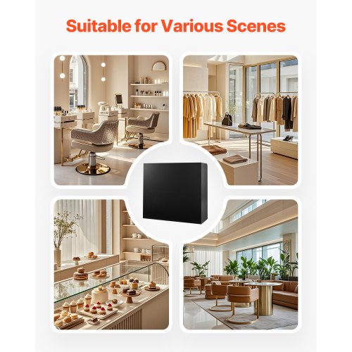 Receptionsdisk Rektangulärt Frontdiskbord 47,24 i Svart Kontorsbord