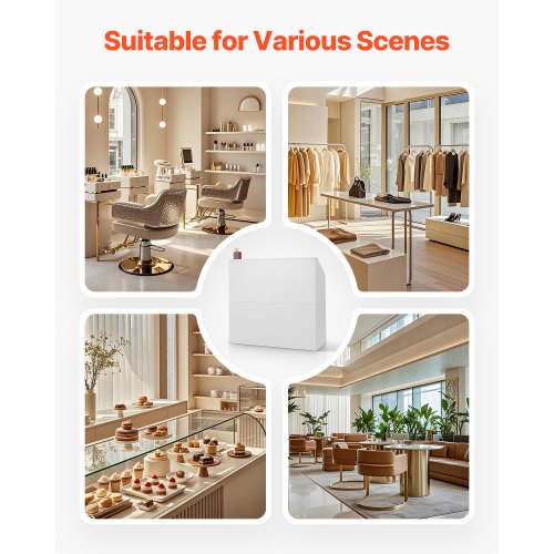 Receptionsdisk Rektangulärt Frontdiskbord 46,46 i Vitt Kontorsbord |  EU